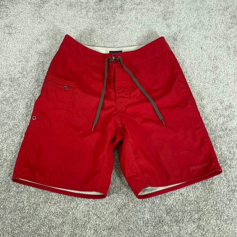 Patagonia Board Shorts Mens Size 29 x 8 Swim Trunks Poretto Surf Red